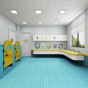 现代公共卫生间3D模型下载